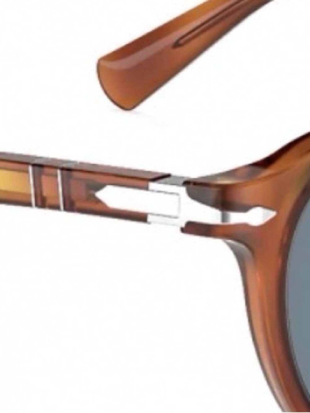 Persol Terra di Siena Tortoiseshell Sunglasses with Dark Blue Polarized Lenses - Picture 3 of 8